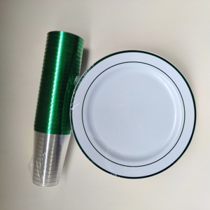 Platos de plástico desechables con cuchara, <span class=keywords><strong>vajilla</strong></span> de plástico para Estilismo - Product Image 3