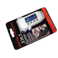 Pengukur tekanan ban 3 In 1, pengukur tekanan ban, Manometer, penguji barometer, LCD Digital, pengukur kedalaman ban