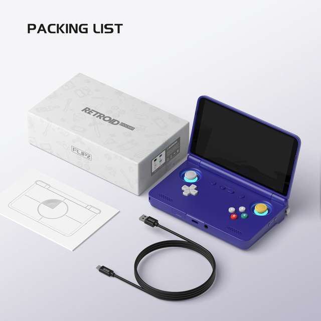 Retroid Pocket Flip 2 New Handheld Gaming Console Android 13 5.5 Inch OLED 1080p Screen Snapdragon 865 Wi-Fi Foldable Design