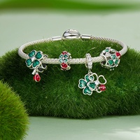 925 argent Sterling bijoux de mode pendentif pour Bracelet bijoux fins perle zircone émail trèfle à quatre feuilles poulpe crâne breloques