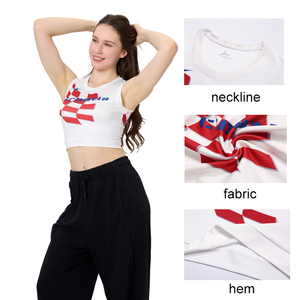 Top da <span class=keywords><strong>calcio</strong></span> da <span class=keywords><strong>donna</strong></span> rosso quadrato elastico senza maniche Crop Top di alta qualità Street Wear Jersey da ragazza croazia allenamento <span class=keywords><strong>calcio</strong></span> alla moda - Product Image 2