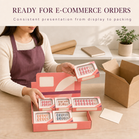 Boîtes à ongles à pression transparentes avec plateau de présentation en papier pour la présentation de kits d'ongles en magasin, l'aménagement de comptoir et la présentation de produits de marque