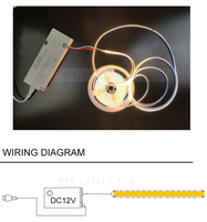 Grosir Strip lampu Led COB bebas titik 8mm 352Led/m DC 12V 24V Strip Led 5M gulungan kepadatan tinggi Cob lampu Strip Led fleksibel