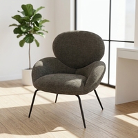 Chaise de salle à manger moderne de luxe en velours capitonnée, réglable en hauteur, avec pieds en métal, pour extérieur, forme pétale, chaise Bouclé arrondie