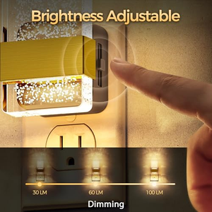 Applique murale LED moderne de luxe dorée en acrylique, veilleuse à intensité variable pour chambre d'enfant - Product Image 5