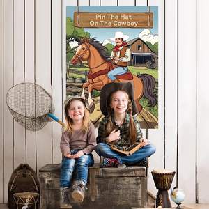 Adulte Western Rodeo Thème Fête D'anniversaire Jeux Cowboy Chapeau Pin Cheval Affiche Masques Papier Mur Jeux pour Cowboy Cheval Western Partie - Product Image 2