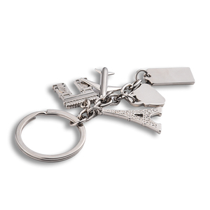 Silver Plated <b>Customized</b> Design Famous Building Charm Airplane Travel Metal <b>Keychain</b> - Product Image 5