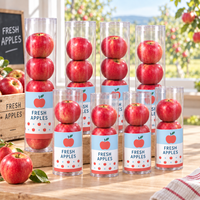 Tube transparent compostable personnalisé en PLA de qualité alimentaire imprimé pour fruits frais, emballage cylindrique recyclable pour pommes