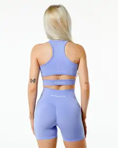 Alphalete Workout set Women Stratu Bra High Waist Yoga Scrunch Butt short