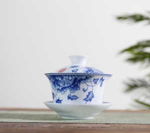 Kungfu Ceramic Gaiwan Set Popular 200ml <b>Drinkware</b> Fashionable Unique Design for Office Living Room Hot Sale From China Warehouse - Product Image 3