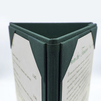 Porte-menu de table de restaurant personnalisé en tissu, menu de bar rotatif à 3 vues, couverture de menu en cuir à trois volets, support de table
