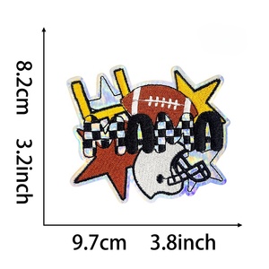 En stock : Patchs brodés sur le thème du football, à dos adhésif, prêts à être expédiés, pour la décoration de vêtements de sport, casques, maillots et équipements de supporter pour le jour du match. - Product Image 4