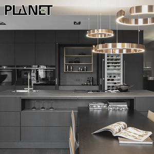 Gabinetes de cocina modernos, color gris brillante, hecho en china, venta directa de fábrica - Product Image 4