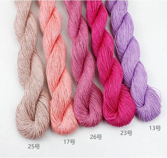 Benang Lotus 100% Linen Alami Renda Berat 290M/50Gram Rajutan Tangan & Benang Rajutan Berwarna DIY Tekstil Crochet