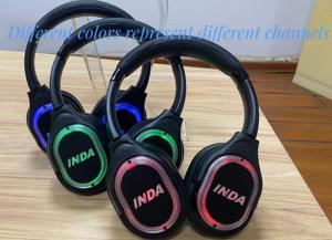 Ensemble de casques sans fil en cuir et métal pour disco silencieux, avec émetteur RF998B, 3 canaux, pour soirées DJ et clubbing silencieux - Vente en gros - Product Image 3