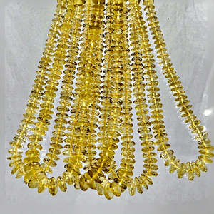 Wholesale AAA Grade Natural Lemon Quartz German <b>Cut</b> Faceted <b>Disc</b> Shape Rondelle Beads Size 7-8mm 14 Inches Strand Luxury Trendy - Product Image 1