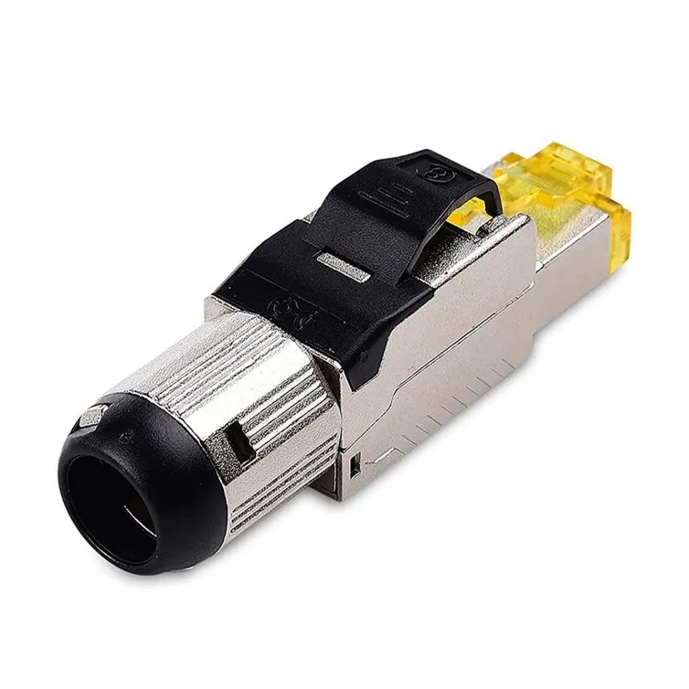 8p8c Conector sem ferramentas RJ 45 Cat 8 Plugue modular de terminação de campo com proteção de ferramentas