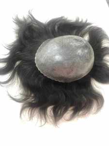 100% Prostesis Rambut Manusia India dengan Injeksi Kulit Dasar Kulit 0810Pu Rambut India Harga Rendah Rambut Manusia Palsu - Product Image 3
