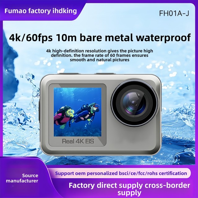 Factory Wholesale Hot-sale 4K HD Bare Metal Waterproof 10m Wifi Direct Connection EIS Anti-shake Outdoor Recording Sports Camera