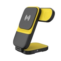 Chargeur sans fil magnétique multifonction 3 en 1 à deux couleurs, type C, pour téléphone, écouteurs et montre intelligente avec partage d'écran