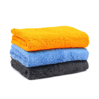 Serviettes de voiture en microfibre corail 550 g/m² à séchage rapide, sans bords, en tissu pelucheux pour le nettoyage, le lavage, le lustrage, le polissage, les sports, la maison et l'entretien automobile