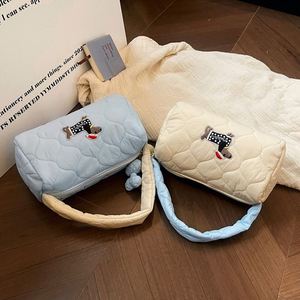 Sac à main pour chiot teckel rembourré en coton, grande capacité, avec fermeture éclair, motif bonbons de dessin animé personnalisable, sac de maquillage - Product Image 2