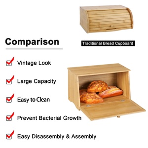 Contenedor de Pan de Bambú de Gran Capacidad, Caja de Pan, Contenedor de Almacenamiento de Alimentos, Contenedor Clásico para Guardar Pan en la Encimera de la Cocina - Product Image 5