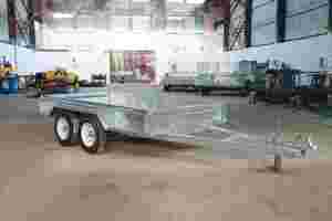 Remorque à essieux tandem galvanisée de 3500 kg, homologuée 10x5, avec frein électrique, cage en treillis et rampe - Product Image 6