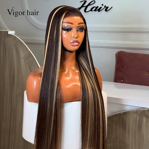 Parrucche di Capelli Umani Lisci Premium con Frontale in Pizzo HD Trasparente 5x5, Colore Misto Marrone e Biondo con Riflessi, 30 Pollici - Product Image 2