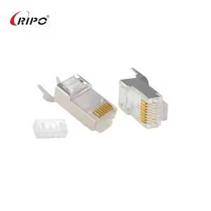 Connecteur réseau RJ45 8P8C UTP plaqué or pour câble Ethernet Cat5e Cat6, transmission haute vitesse - Product Image 5
