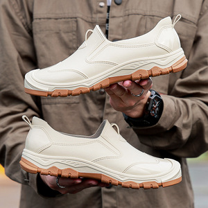 Trendy Khaki Waterproof Men's Shoes, Fashionable Low-cut Non- Rain <strong>Boots</strong> for Men, -on Rain Shoes, Outdoor Wading Men's - Product Image 4