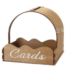 Wooden <b>Wedding</b> <b>Card</b> Storage <b>Box</b> With Flower Trough Rectangular Standing Type For <b>Wedding</b> Decor - Product Image 5