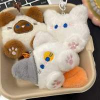 Porte-clés en peluche chat mignon, breloque de sac douce et moelleuse, pendentif animal brodé, décoration de sac à dos, cadeau d'anniversaire pour femmes et filles