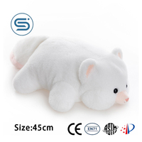 Vente en gros usine : Coussin à câliner en peluche ferret blanc mignon et rond, super doux et confortable