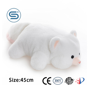 Vente en gros usine : Coussin à câliner en peluche <span class=keywords><strong>ferret</strong></span> blanc mignon et rond, super doux et confortable - Product Image 1