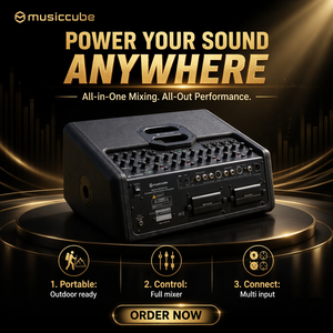 Musiccube T2 PRO Altavoz Activo de 8' 480W, Monitor de Escenario Portátil con Batería Recargable, Sistema PA, Amplificador de Guitarra para Callejeros 1. 700W P - Product Image 1
