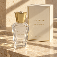 Flacon de parfum vide haut de gamme de 50 ml, flacon unique à facettes avec bouchon décoratif doré, emballage personnalisé