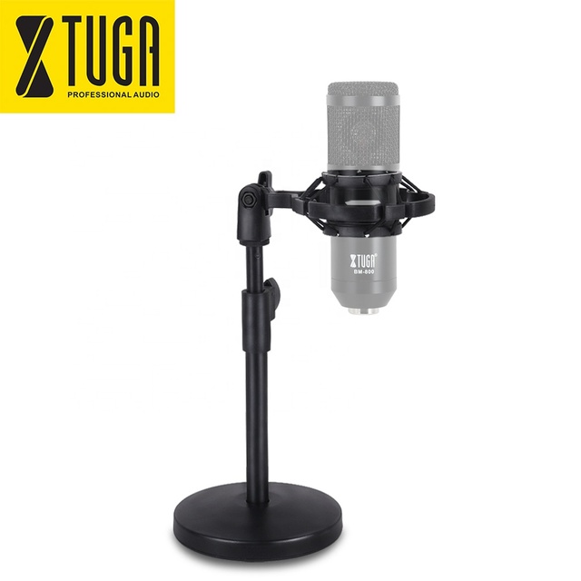 XTUGA TST-03M High Quality Adjustable Height Microphone Stand Holder with Round Base Table Waterproof and Flexible Desk