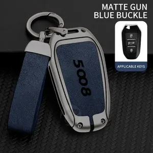Étui de clé de voiture en alliage de zinc adapté aux modèles Peugeot 2008, 3008, 4008, 5008 – Porte-clés de voiture haut de gamme en métal – Accessoires intérieurs - Product Image 3