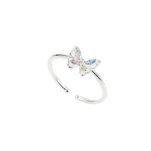 Butterfly Fairy 3D Ring For Women Colored Diamond Pave Setting Gift Jewelry - Product Image 5