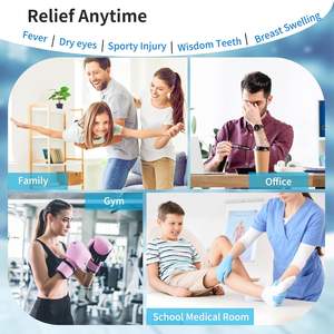 Paket es Gel panas dingin yang dapat digunakan kembali untuk cedera alergi pereda nyeri bahu kompres biru hijau Boo Boos untuk siswa - Product Image 5