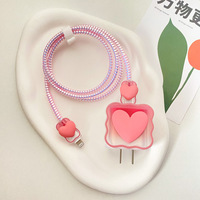 Para iPhone 17 funda protectora de carga rápida para Apple 20W Wave Edge Love cabeza de carga cubierta protectora Cable DE DATOS cubierta mordedora