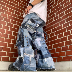 DiZNEW Jeans en denim pour hommes, jeans baggy de marque personnalisés de haute qualité à la mode pour hommes - Product Image 2