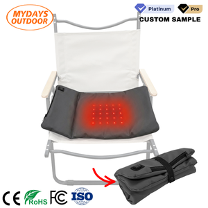 Cojín de Asiento Plegable Mydays <span class=keywords><strong>para</strong></span> Exteriores, de Tela Imitación Piel, con Luz Roja USB, <span class=keywords><strong>para</strong></span> Oficina, Auto, Camping, Estadio, Relajación Diaria - Product Image 1