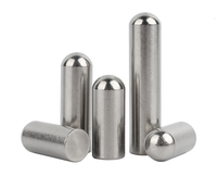 Pin Dowel Silinder Padat Baja Tahan Karat 304, Pin Penentu Posisi Kepala Bulat, Pin Ejektor Poros, Batang Bulat Halus M1-M8