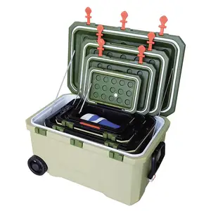 New Arrival bán buôn cắm trại nhựa 4L để 145L Ice Cooler Box với bánh xe