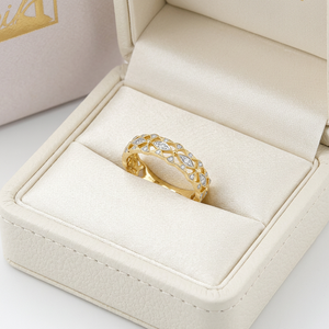 High Quality Vintage 18K Gold Handmade <b>Craft</b> Natural Diamond <b>Rings</b> for Women Antique Hollowed Braid Design Wedding Anniversary - Product Image 6