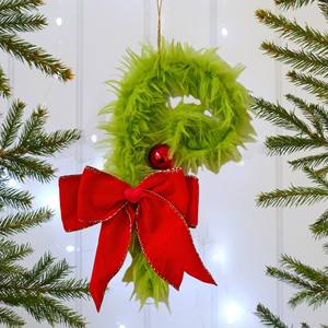 Arbre de Noël festif de 23cm, ornements suspendus, décorations de centre commercial avec sac d'emballage, arrangement élégant pour arbre de Noël - Product Image 1