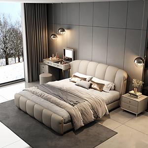 Modern Luxury Wooden Bedroom Furniture Soft Up-holstered Beds Super king Double Bed Frame Set with Mattress Included Designs - Product Image 3