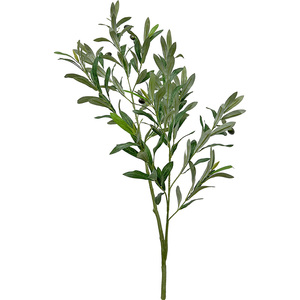 Planta de seda sintética 45cm 90cm Retardante de llama Hoja de olivo falso PE Hojas verdes Ramas de Olivo de seda artificial - Product Image 2